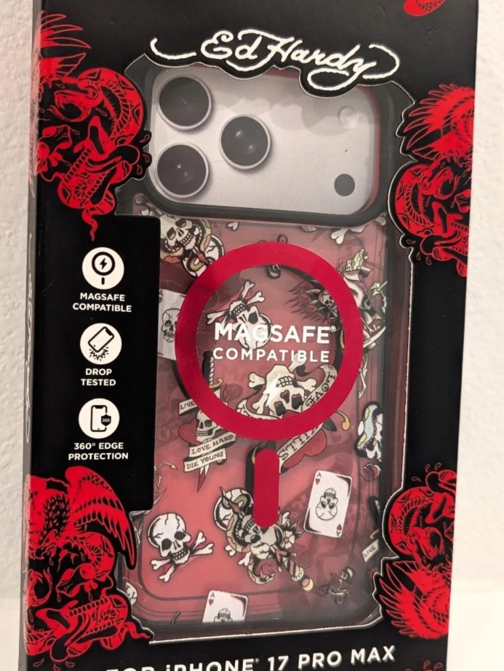 Ed Hardy Tattoo Graphic MagSafe Case for iPhone 17 Pro Max NIB